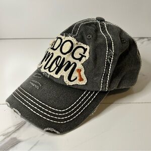KBETHOS Gray 'Dog Mom' Distressed Hat